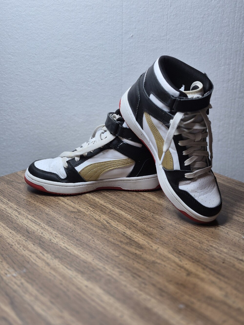 Puma Kids' Shoes in Black, White & Gold